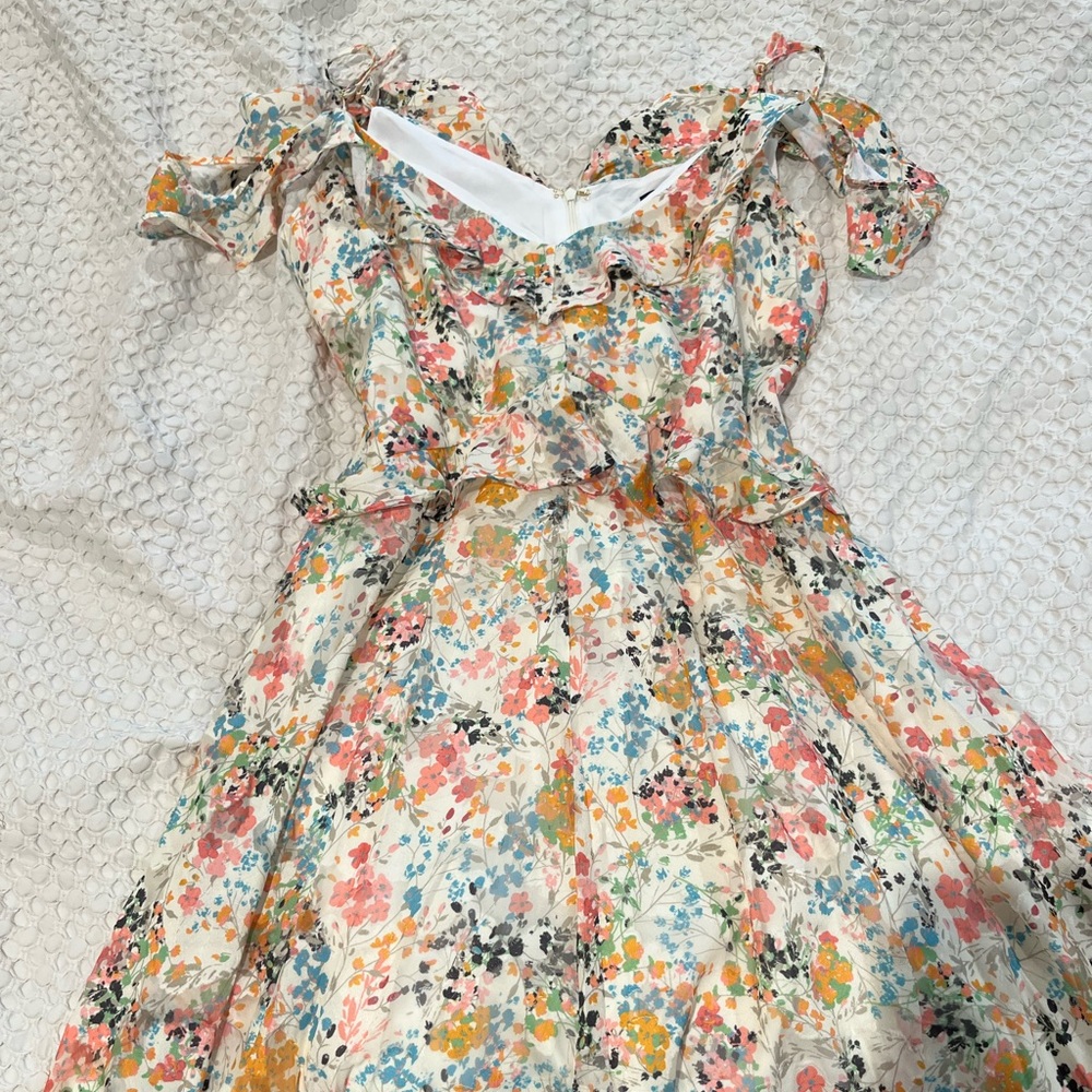 Rachel roy chiffon floral midi dress